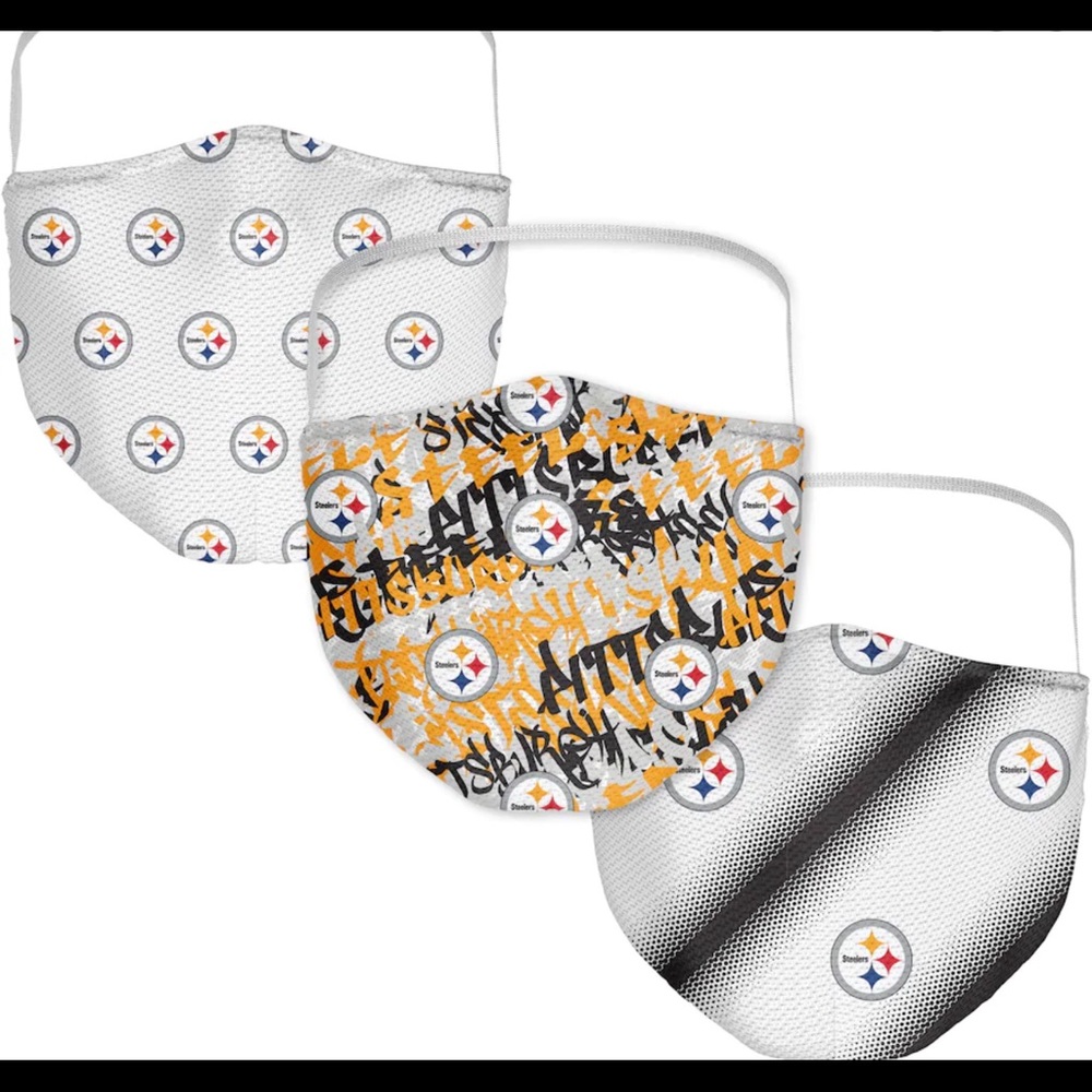 Pittsburgh Steelers Adult  Face Covering 3-Pack